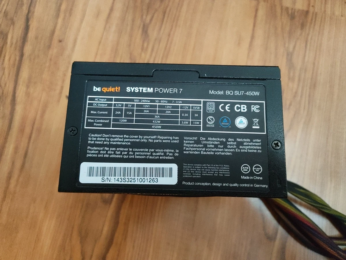ALIMENTATION PC BE QUIET! SYSTEM POWER 7 – 300W – OCCASION – NOIRE – ATX