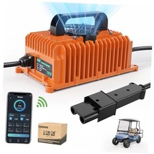 48V 15A Golf Cart Battery Charger for Yamaha G19-G22 with 2-Pin Plug - orange
