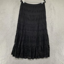 Whimsigoth Y2K Maxi Skirt Size XL Lace Long Elastic Waist Goth Fairy Grunge