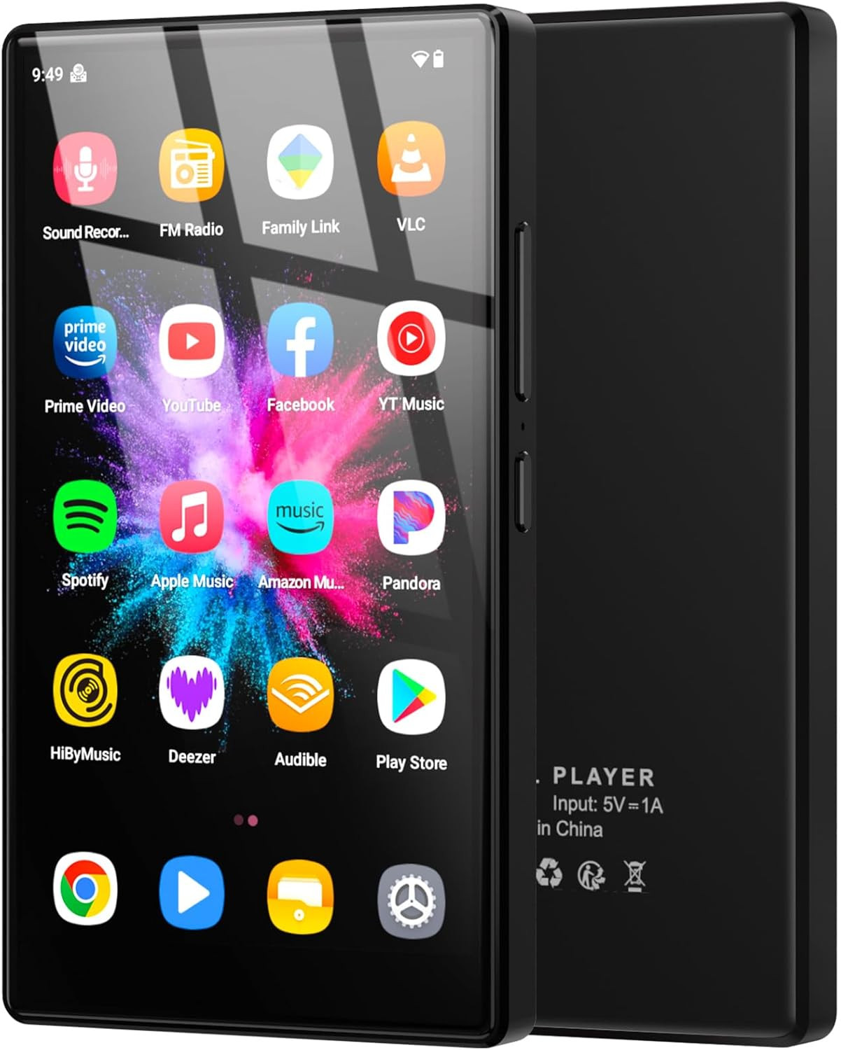 Lettore MP3 Da 5" Con Sistema Operativo Android 13, Lettore MP3 Da 96 GB Con Blu