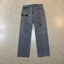 VTG 90s Levi’s 501 Straight Leg Made In USA Gray Denim Distressed Actual 34x30”