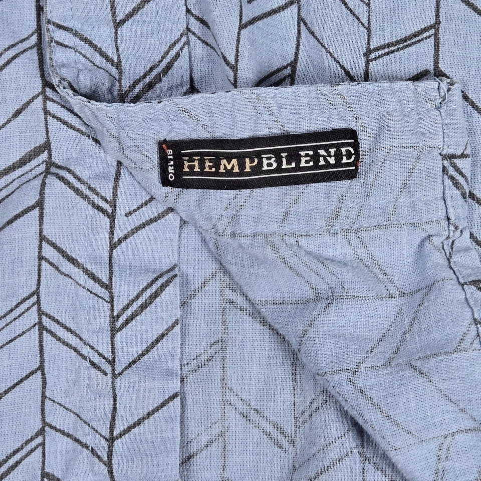 Camisa Orvis Azul Mezcla Cáñamo Calce Clásico Manga Corta Estampado Abotonada M Foto 4 de 4