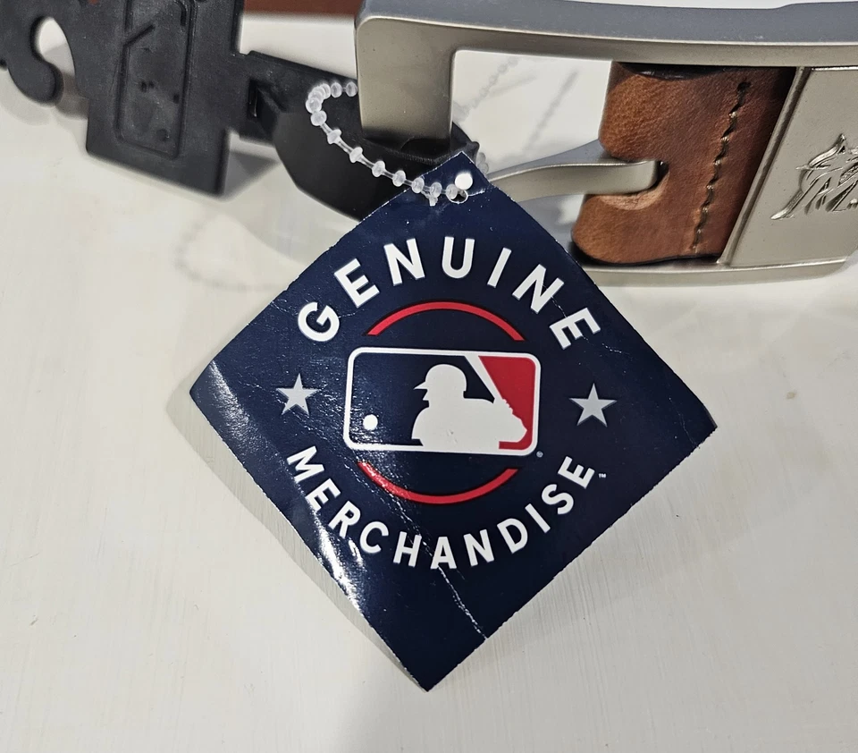 Cinturón Florida Miami Marlins Oficial MLB Cuero Genuino Marrón Talla 38 Nuevo  Foto 4 de 4