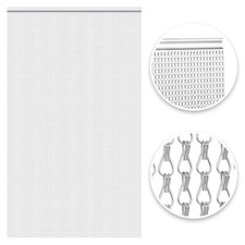 Heavy-Duty Aluminium Fly Screen Door Metal Chain Curtain Pest Control 214*90cm