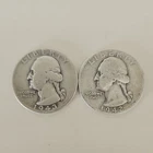 Washington Quarter 1942 1943 Denver Mint Silver Circulated Lot of 2