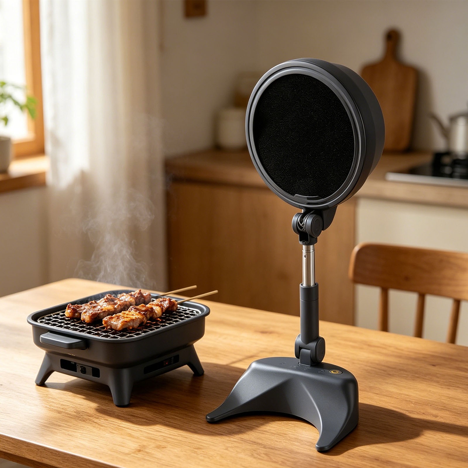 Portable Range Hood Foldable Desktop Kitchen Exhaust Fan 3 Gears For Indoor BBQ