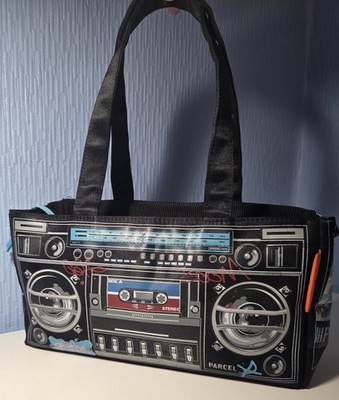 Unisex Retro Y2K Parcel NYC Casette Boombox design Tote Shoulder Bag