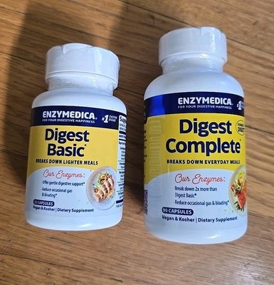 Enzymedica Digest Complete Enzymes Reduce Gas Bloating 120 Caps Exp 01 & 12/2026