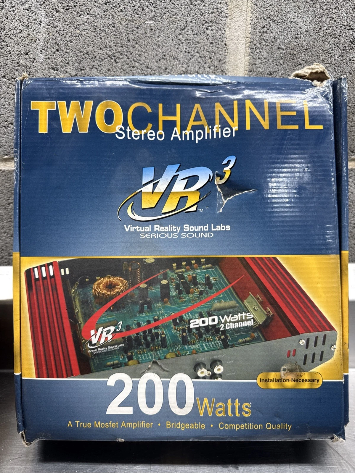 VR3 200-WATT BRIDGABLE 2 CHANNEL STEREO CAR AMPLIFIER 4-8 OHMS   - VRA 2.0