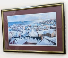 Rare DONALD ALLEN MOSHER Print, Signed + After Etch"Rockport from the old sloop"