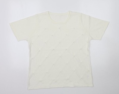 Getragene Basic-Bluse Damen UK Größe M Elfenbein