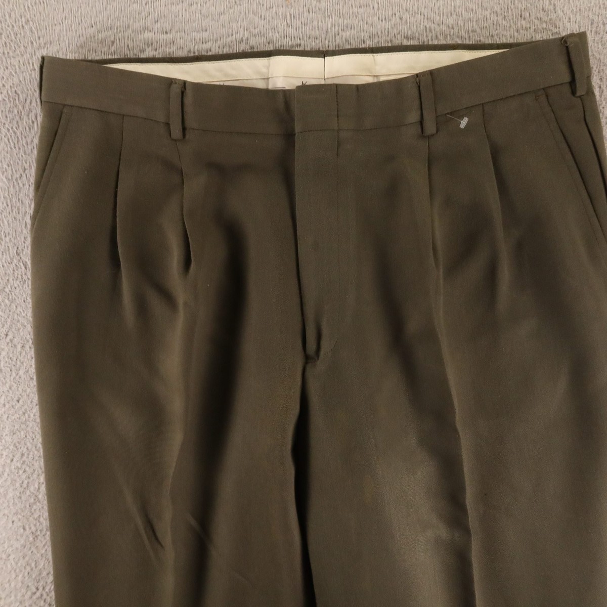 VTG Saint Laurent Pants Mens 38x32 Green Polyester YSL Pleated