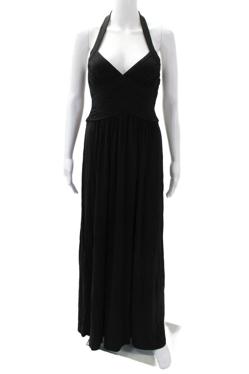 BCBGMAXAZRIA Womens Halter Pleated Sleeveless Maxi Dress Black Size XSFree Shipping in US $100+ Orders | $6.95 Orders Below