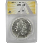 1890 CC Morgan Dollar AU 55 ANACS Silver $1 Coin SKU:I20786