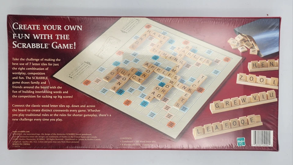 Hasbro Vintage 2001 SCRABBLE Word Board Game (Brand New | NIB | Factory Sealed) - Image 2 of 2