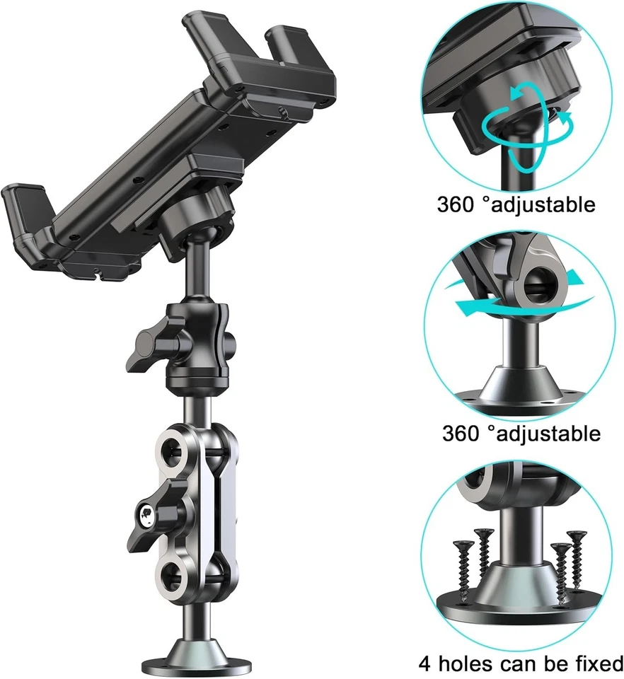 Tablet Mount for Truck Heavy Duty Drill Base Phone Holder for Car Dashboard Wall - Image 4 of 4