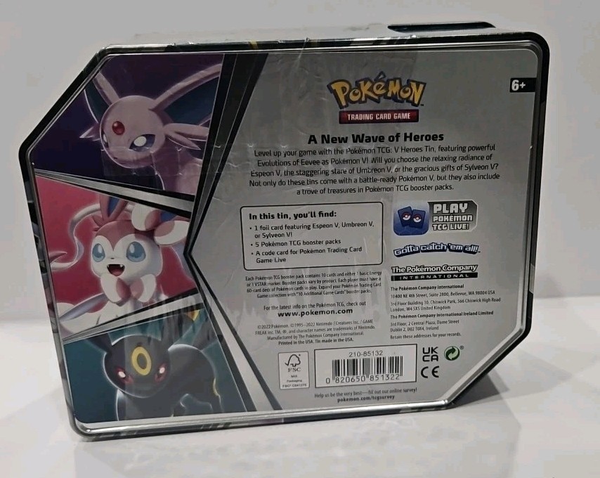 Pokemon TCG: V Heroes Tin - Espeon V Brand NEW Sealed