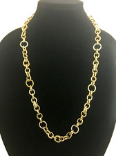 Image of NEW MICHAEL KORS BRILLIANCE GOLD TONE,CRYSTAL CHAIN LINK NECKLACE MKJ3436