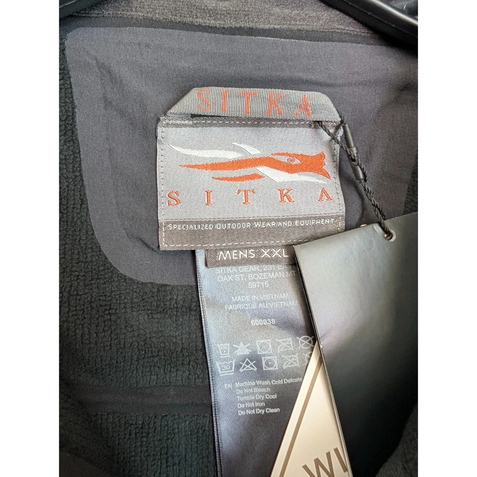 Sitka Jetstream Hunting Vest Mens 2XL Black Fleece Full Zipper 600038-BK NWT - Image 3 of 4