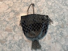 Antique Handmade 1900's Glass Beaded Victorian Flapper Pochette Purse