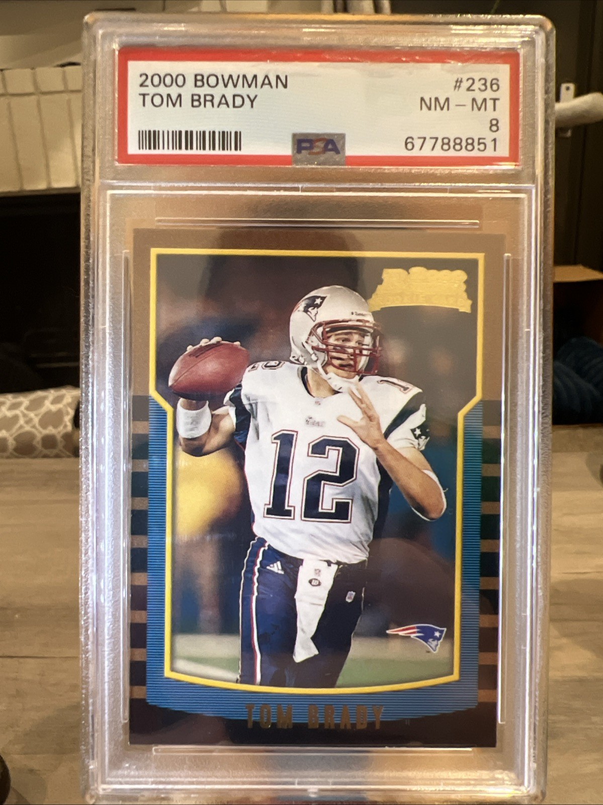 2000 Bowman Tom Brady Rookie RC #236 Patriots PSA 8