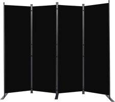 4 Panel Room Divider 88 Inch Wide 6 Ft Folding Privacy Screen Portable