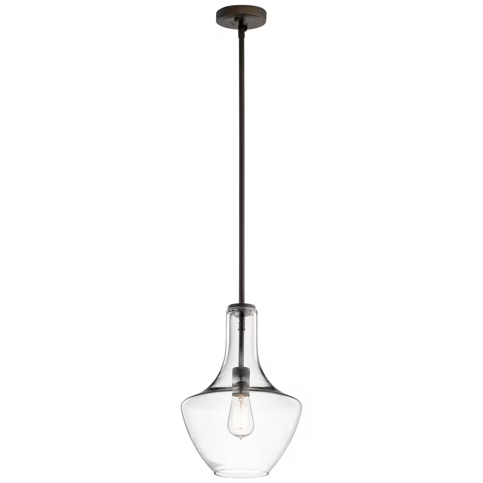 Kichler 42141OZCLR Everly 1-Light 10.5" Pendant in Olde Bronze - Image 2 of 3