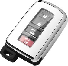 Tukellen for Toyota Key Fob Cover,Special Soft TPU Case Protector Silver