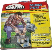 Vintage 80's Sterno Folding Stove Compact NOS Camping Stove Backpacking Camping