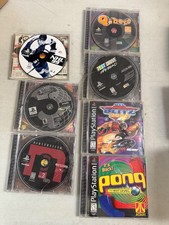 Ps1 Game Lot of 7   Sony PlayStation 1 Games NFL Blitz Pong Test Drive Q Bert
