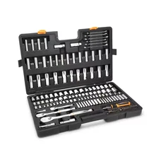 1/4 In. X 3/8 In. X 1/2 In. SAE/MM Mechanics Hand Tool Set (185-Piece)