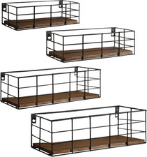 Wall Shelves, 4 Sets of Hanging Floating Shelves, Wall Mounted Shelves for Stora