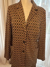 CAbi Kensington Proper Standout Medallion Blazer Jacket 3372 Mustard  Blue L
