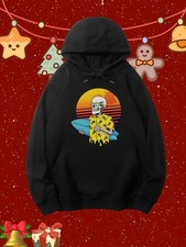 Men's  Women's Hawaiian Surf Hooded Sweatshirt - Loose Fit Surfboard  Wave Gra