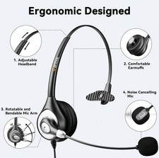 Wantek Headset 3.5mm/Type-C/USB With Microphone Wired Earpiece for PC/Phones