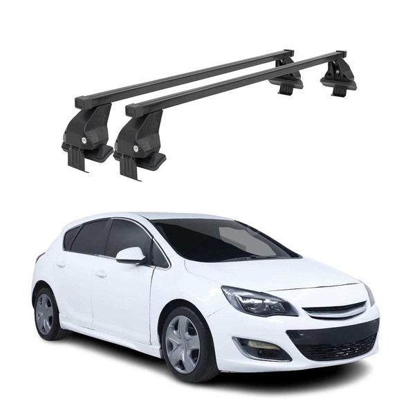 Menabo DachträGer GrundtäGer FüR Opel Astra J 2009-2015 50Kg Stahl Schwarz 2 Tlg-image