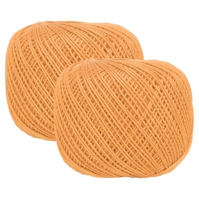 2 Rolls 164 Yards Size 3 Orange Pearl Cotton Crochet Thread Lace Weight Yarn