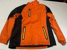 Gelert Orange Black Waterproof Hooded Jacket Fleece Lined Size S