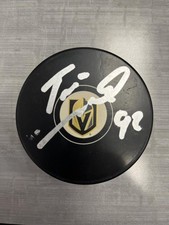 Tomas Nosek Las Vegas Knights signed logo puck Coa 