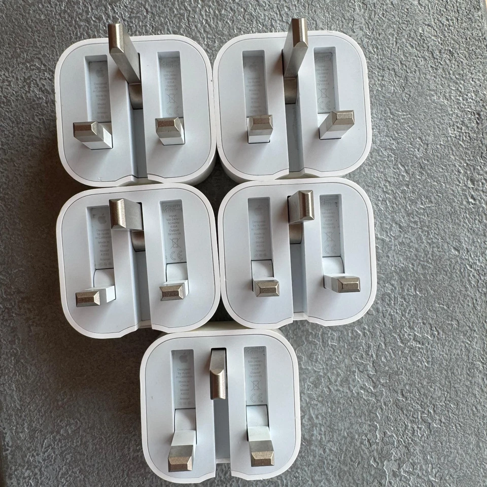 5 x LOTE Apple A1552 Adaptador de Corriente Cargador Enchufe Pines Plegables para iPhone Reloj Foto 2 de 4