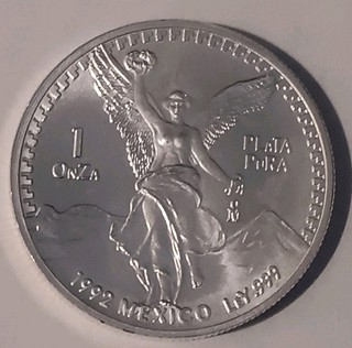 Moneta argento 1992 Messico Libertad 1 oncia .999