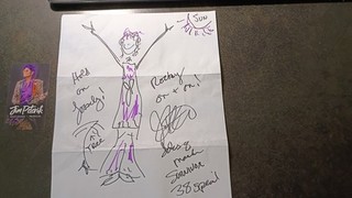 JIM PETERIK Hand Signed & HAND SKETCH BIG 8X10 SURVIVOR SINGER /EYE OF THE TIGER