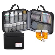 Pill Bottle Organizer Medicine Storage Bag Medication Travel Carrying Case Ma...