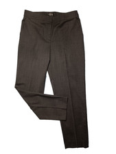 St. John Pants Emma Fit Wool Blend Flat Front Stretch Gray Pockets Woman's 8