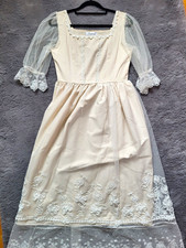 dreamy, vintage white/creamy midi dress with ...