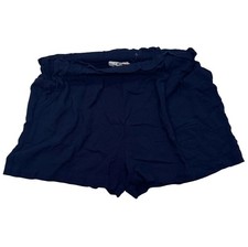 Midnight Blue Elastic Hight Waist Lightweight Shorts With Pockets and Belt Loops
