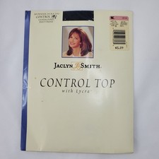 VTG Jaclyn Smith Navy Control Top Pantyhose Size A 20 Denier Lycra Sandalfoot