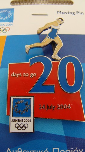 CUENTA REGRESIVA PARA CORREDORES DE ATLETISMO 20 DÍAS PARA IR (par) - PINES DE MOVIMIENTO OLÍMPICOS DE ATENAS 2004 - Imagen 3 de 3