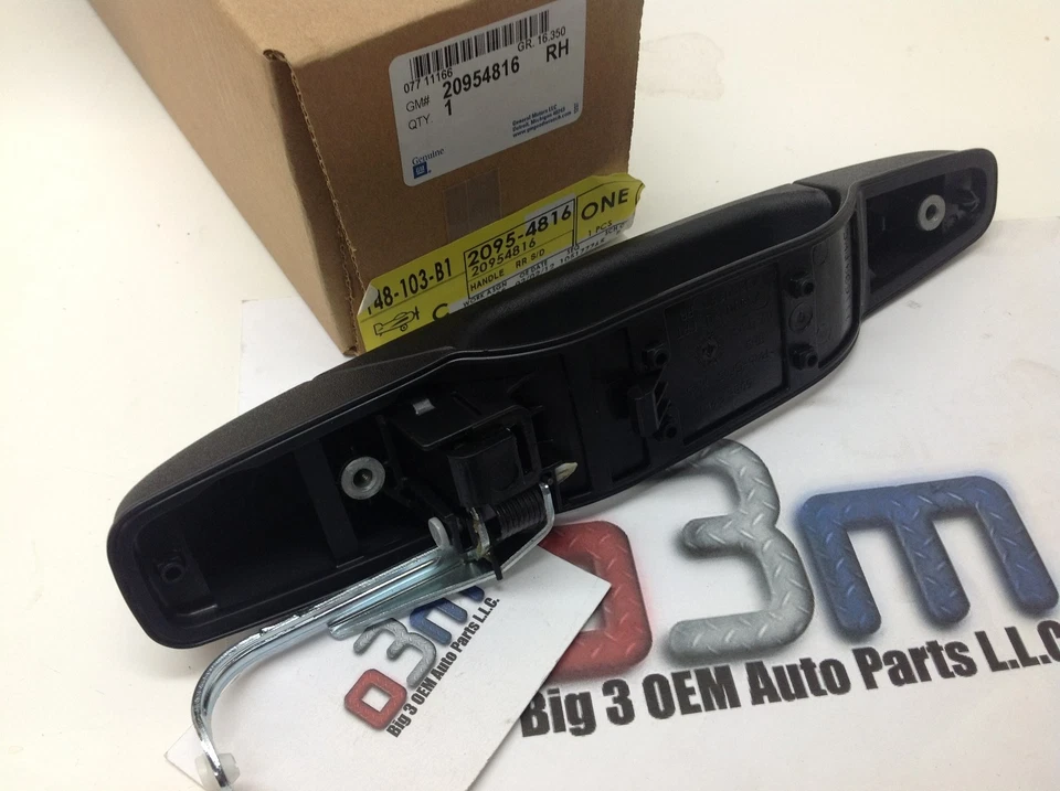 Chevrolet Silverado Tahoe Avalanche GMC Sierra diestro manija de puerta trasera negra nueva OEM Foto 2 de 2