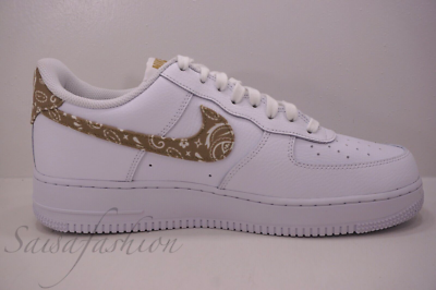 Nike Air Force 1 Low Barley White Paisley DJ9942-101 Women's Sz 12